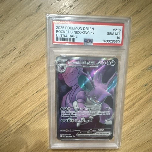 Pokémon Team Rocket's Nidoking ex 216/182 Destined Rivals Ultra Rare PSA 10