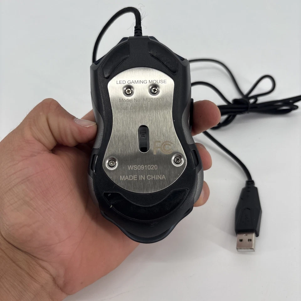 LED Gaming Mouse Model MU21007 USB Wired Black/Gray TESTED - Image 4 of 4