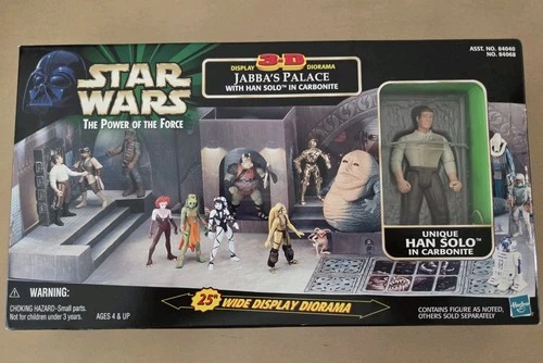Star Wars POTF2 Jabba's Palace 3-D Diorama w Unigue Han Solo In Carbonite