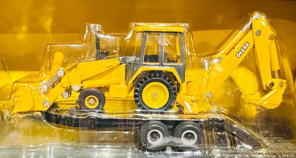 John Deere Dump Truck with Backhoe & Loader Trailer Set By Ertl 1/64th Scale - Image 4 of 4