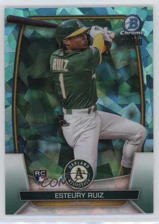 2023 Bowman Chrome Sapphire Edition Aqua 74/99 Esteury Ruiz #46 Rookie RC 17ph