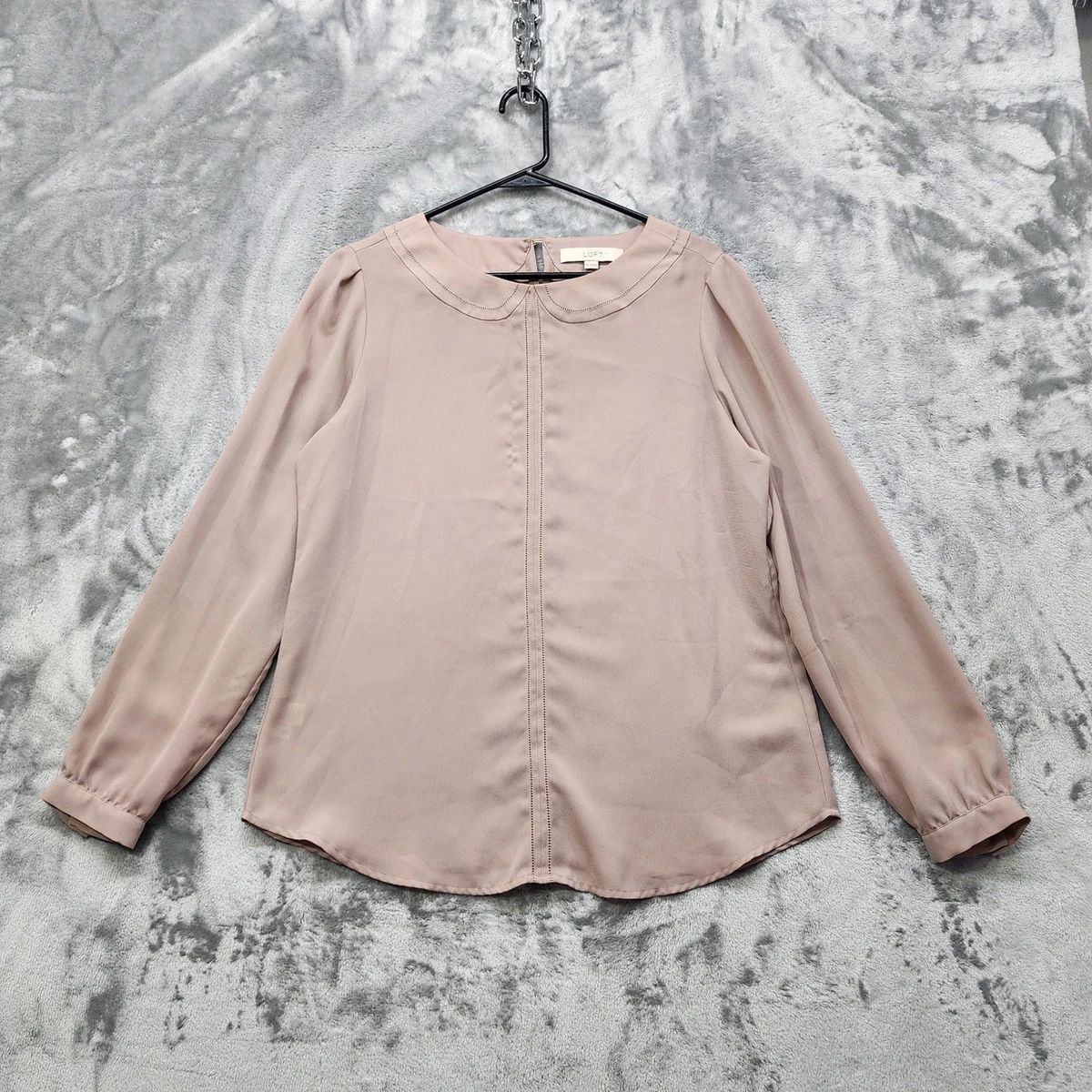 Blouse Sans Manches Ann Taylor Loft – Rose Vif – Col Plissé Accordéon – Taille XL