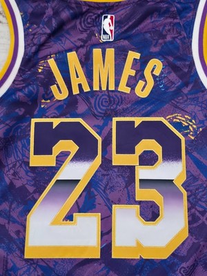 Nike NBA LA Lakers Lebron James #23 MVP Rookie of The Year Jersey