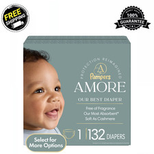 Pampers Amore Baby Diapers Size 1, 132 Count