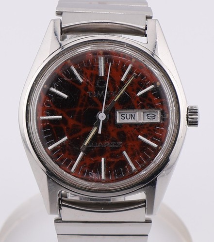 Timex Q Red Nebula Vintage Quartz Watch READ LISTING | eBay