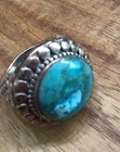 Vintage Sterling Silver Filigree Bezel Turquoise Ring Size 7.5 — photo 9