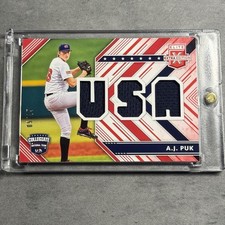 2018 Panini Elite Extra Edition USA Materials Red /35 AJ Puk #USAM-AP Game Worn