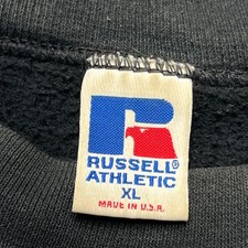 Vintage Russell Athletic Sweatshirt XL Black Crewneck V-Stitch Made in USA 90s