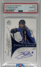 2009 SP Authentic Future Watch #207 Evander Kane Auto PSA 10 GEM MINT /999 RC