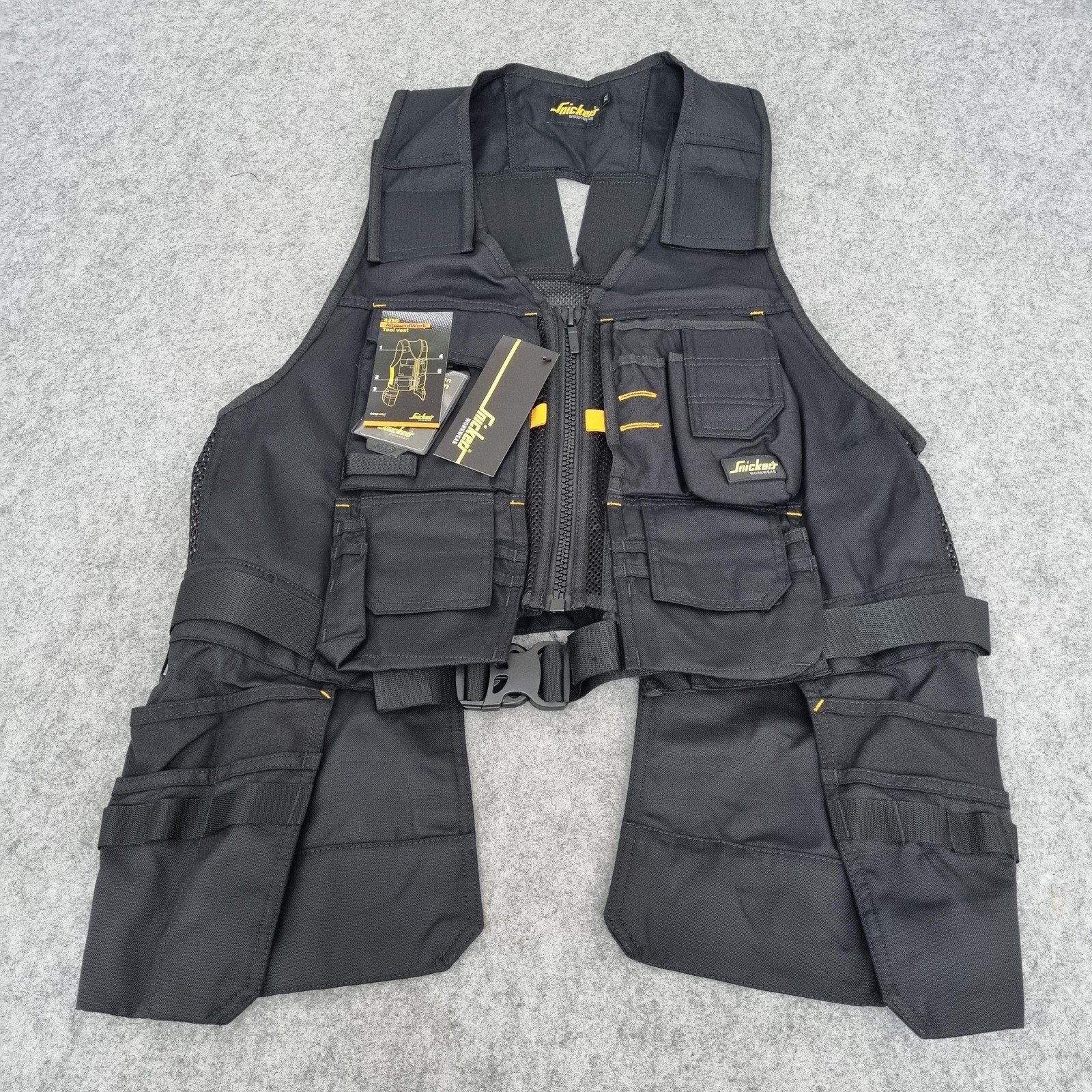 Snickers Workwear Tool Vest Mens XL Black AllroundWork 4250 Utility Pockets