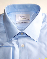 Charles Tyrwhitt dress shirt London 17.5 38 classic cotton blue new 125  