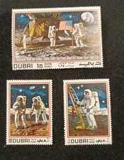 UAE UNITED ARAB EMIRATES DUBAI Moon landing Set Of 3 Astronaut Apollo 11 Mission