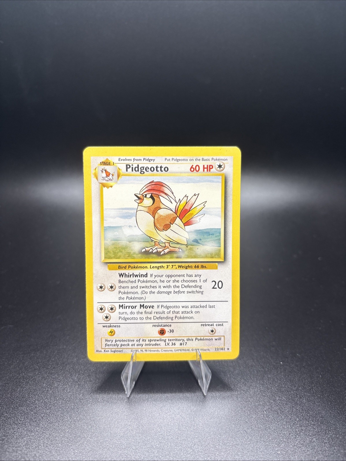 Pokémon TCG - PIDGEOTTO - 22/102 - RARE - UNLIMITED - BASE SET 1999 - WOTC
