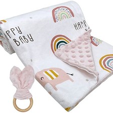 Baby Blankets for Boys Girls Soft Minky Blanket for Newborn Infant Toddler
