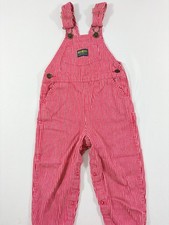 VINTAGE OSH KOSH B'GOSH RED PIN STRIPE OVERALLS 12 MONTHS
