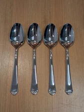 Set (4) LENOX 18/10 Stainless BRITISH COLONIAL Glossy 6.5" Teaspoons Spoons EUC+