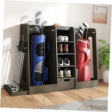 Wooden Golf Bag Organizer and Storage Rack, Golf Storage Organizer for Garage,