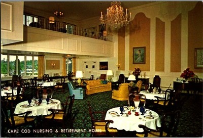Vintage Postcard Cape Cod Nursing and Retirement Home Dining Room Buzzards Bay