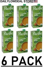 6 PACK- Pacific Foods Organic Vegetable Broth Low Sodium 32 fl oz FRESH