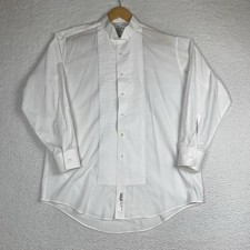 Vintage After Six Tuxedo Shirt 16.5 32/33 White Wing Collar Ruffled Bib Formal