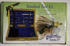 Fly Tying Tool Kit With Wooden Case Vise And 7 Tools For Beginners And Pros