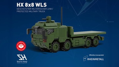 Rheinmetall LKW mil HX 8x8 WLS  - 656 Bausteine Stone Heap SH-6003 OVP + NEU