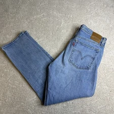 Women’s Levi’s 29 Wedgie Straight Big E Button Fly Jeans Distressed Knee