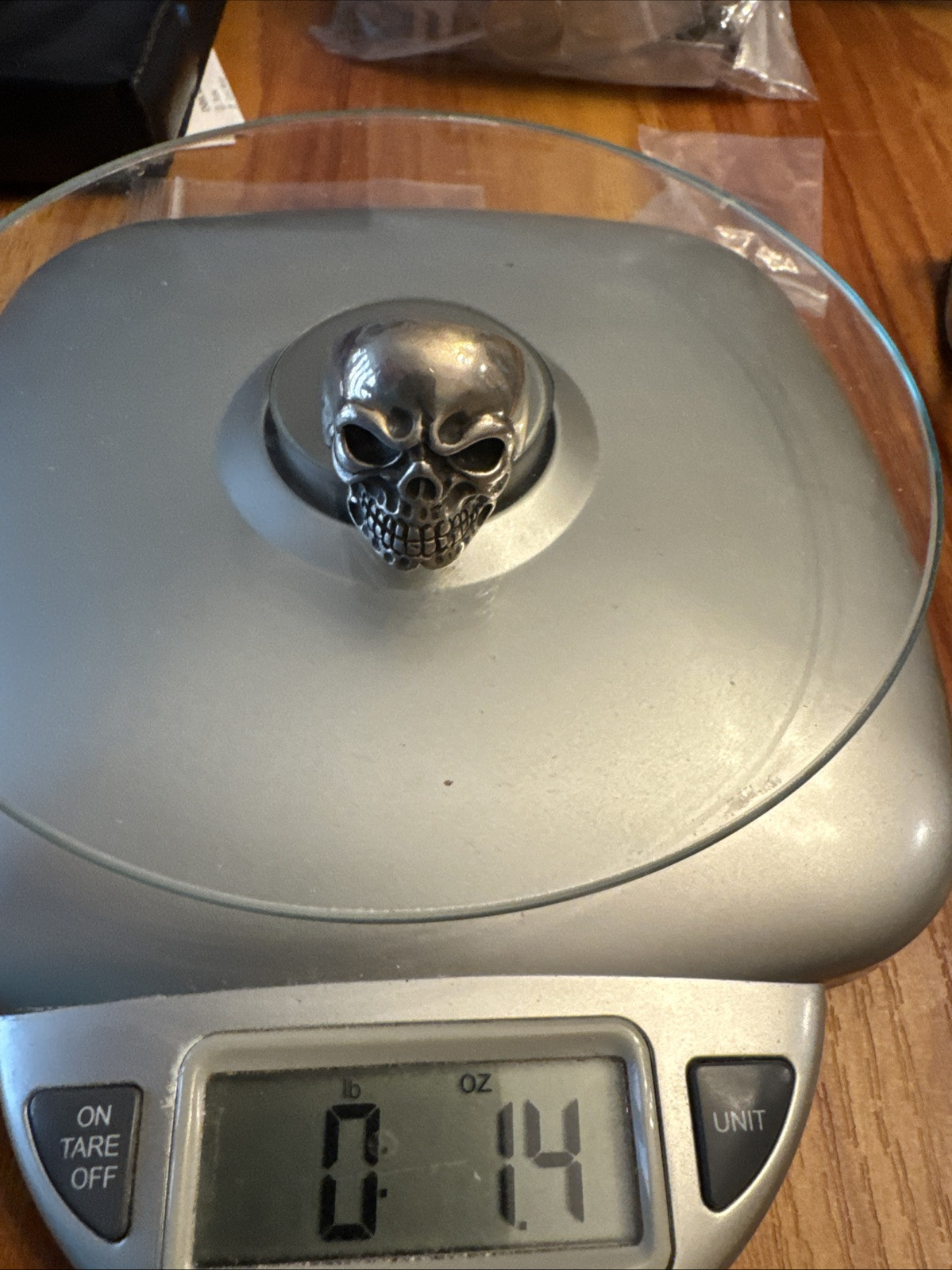 Solid Sterling Silver Skull Ring (lSIZE 12) Rock … - image 6