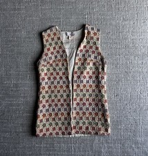 Vintage 1970  s Aladdin Floral Tapestry Vest Size Small