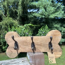 Wooden Dog Bone Coat Hooks India Coats Leash Wall Mounted New Handmade