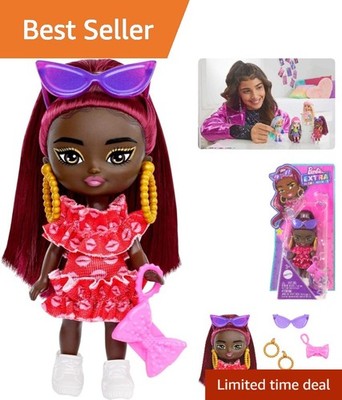 Trendy 3.25-Inch Barbie Extra Mini Minis Doll with Accessories for Fashion Play