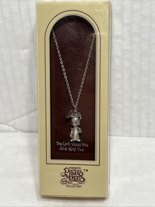 Precious Moments The Lord Bless You Silverplate Charm Necklace BOY Graduate JY11