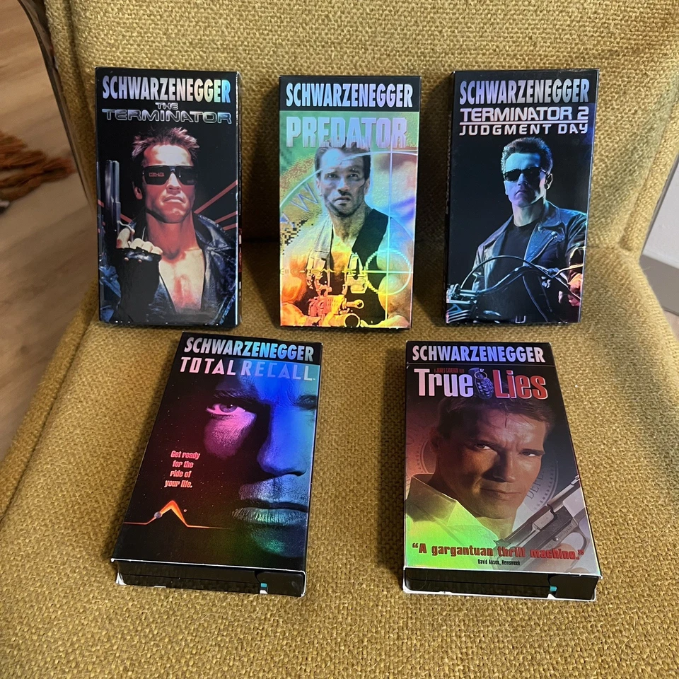 Box Set Arnold Schwarzenegger 5x VHS Terminator Judgement Total Recall True Lies - Image 3 of 4