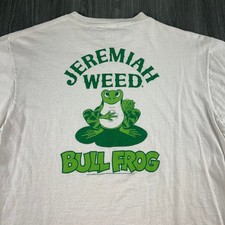 Vintage 1998 Jeremiah Weed Bullfrog T Shirt Anvil USA Made Double Sided Large