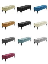 Naples Ottoman Bench, Shoe Storage Bench, Lined Upholstered Footstool, End Table