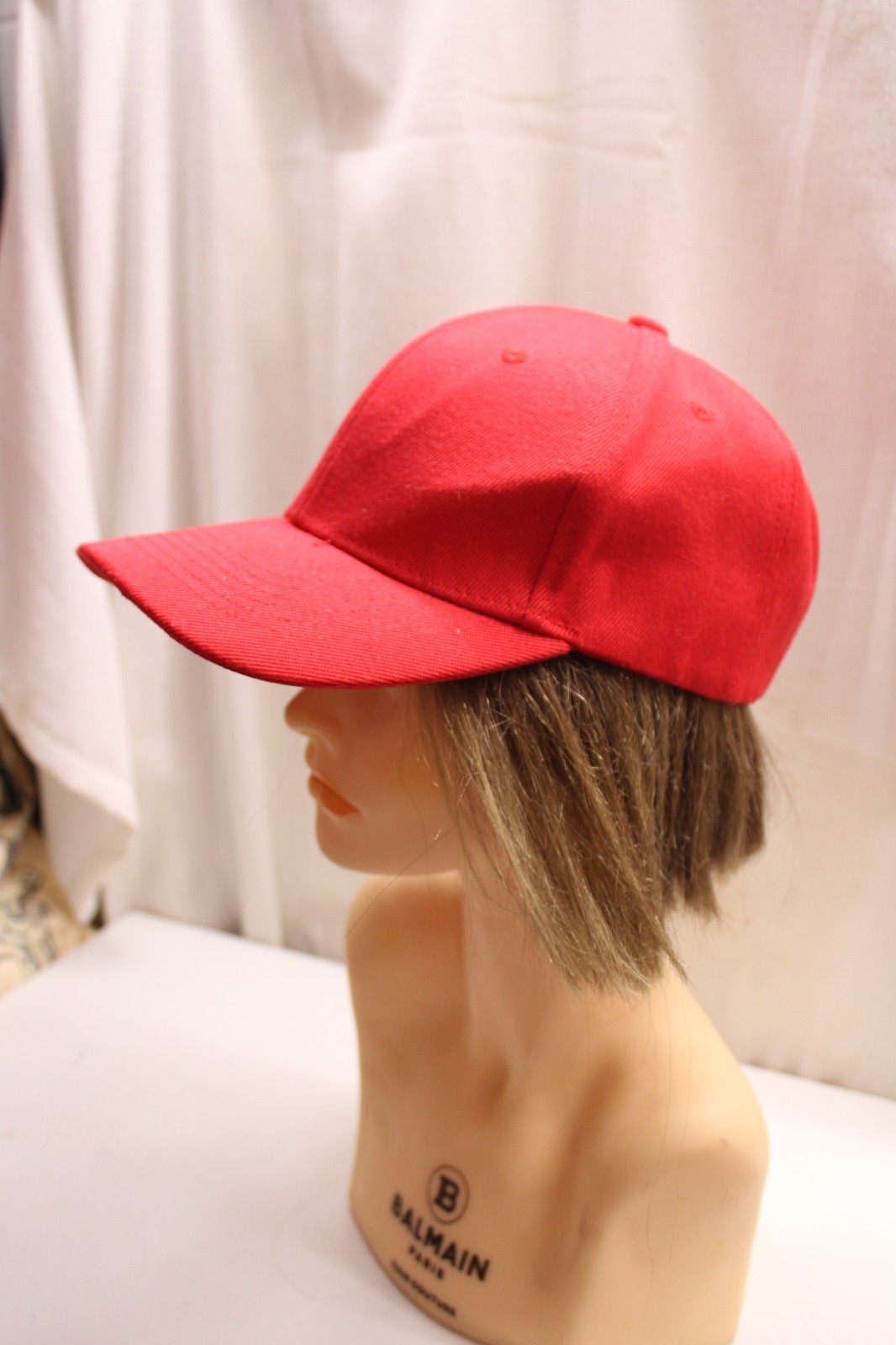 Solid Red Blank Adjustable Hat Baseball Cap Adult… - image 2