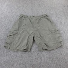 REI Shorts Mens Large Olive Green Cargo Hiking Outdoor Elastic Waist Pockets