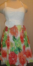 Women's My Michelle Floral Ivory  Coral Sleeveless Dress Sizes 3, 7, 9