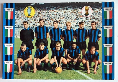 VINTAGE CARTOLINA UFFICIALE CALCIO INTER 1965