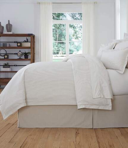 CREMIEUX Hamilton KHAKI CREAM STRIPE Cotton KING DUVET Sham Pillow SET 4PC - Picture 2 of 5