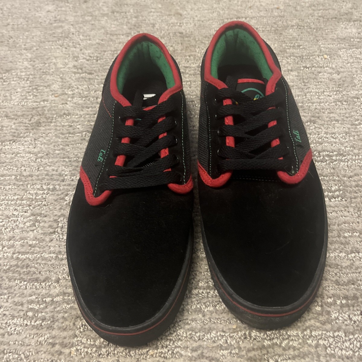 Mens Cali Strong Casual Rasta Skate Shoes sz 10 Black Green  display picture 2