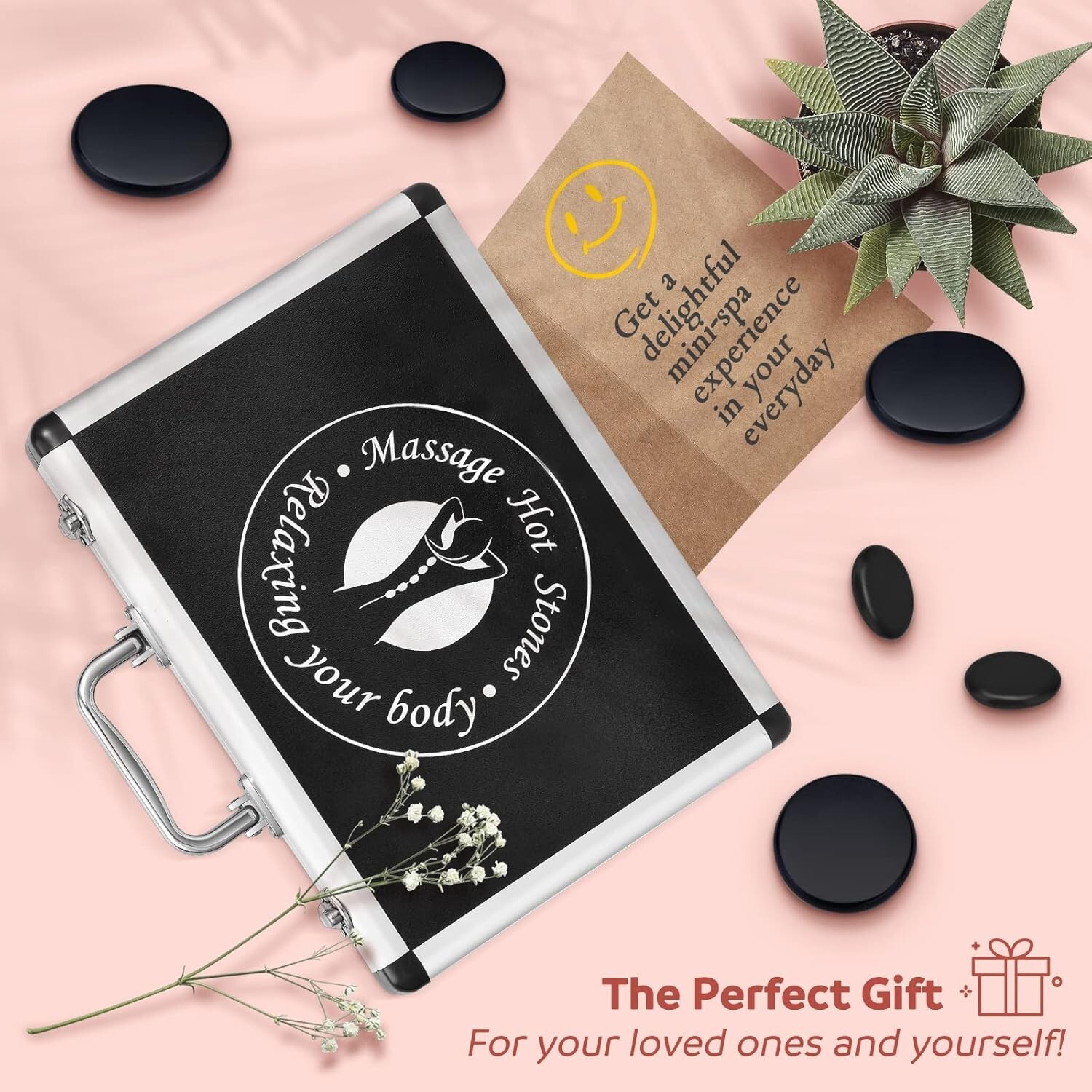 Electric Hot Stone Massager Set with Versatile Heating Options for Home and Spa