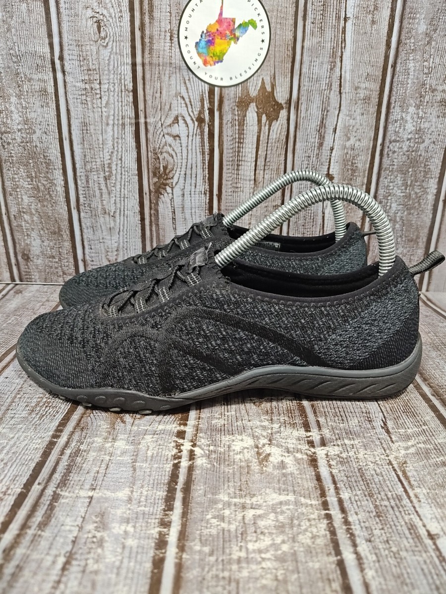 Skechers Breathe Easy Fortune Knit Women's 7.5 Black Casual Shoes