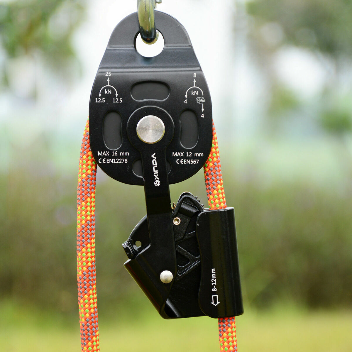 S L1200 Heavy lifting pulling device rock tree climbing rope pulley outdoor rescue gear