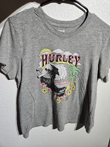 Canotta Hurley ragazza taglia media grigia surf skate spiaggia onde t-shirt retrò vintage - Foto 10 di 10