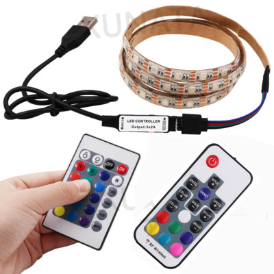 5V 5050 RGB LED Strip Light Colour Changing USB TV PC Back Mood ...