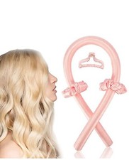 Heatless Hair Curler for Sensitive Hair, with Clips and Hairbands - Pink 2 Pack