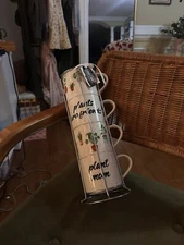 coffee mug set 4 heavy duty stackable