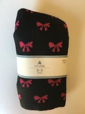 NWT BABY GAP BEAR BOTTOM RIBBED TIGHTS TRUE BLACK BOWS PHOTO OP 2-3 YEARS 2T 3T