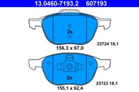 ATE 13.0460-7193.2 Bremsbelagsatz, Scheibenbremse Vorderachse FÜR Ford Mazda VO